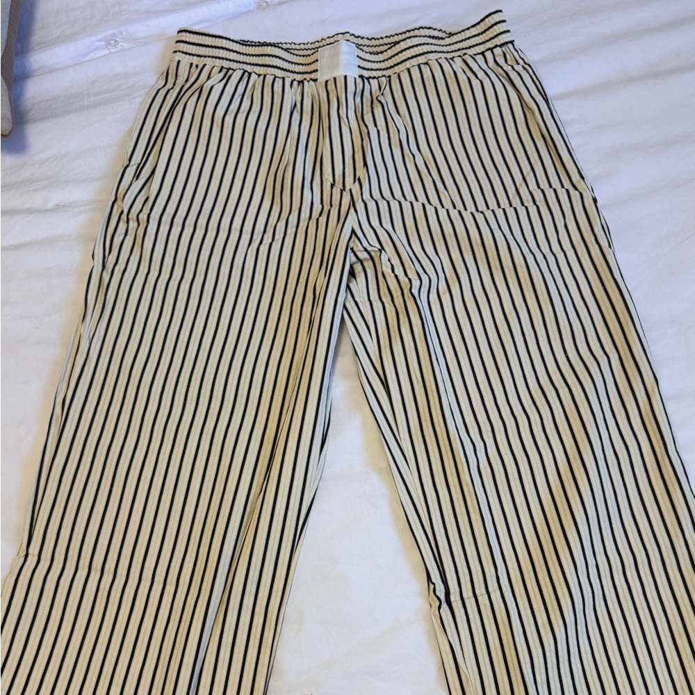 Lioness Black and Ivory Striped Boxer Dress Pants